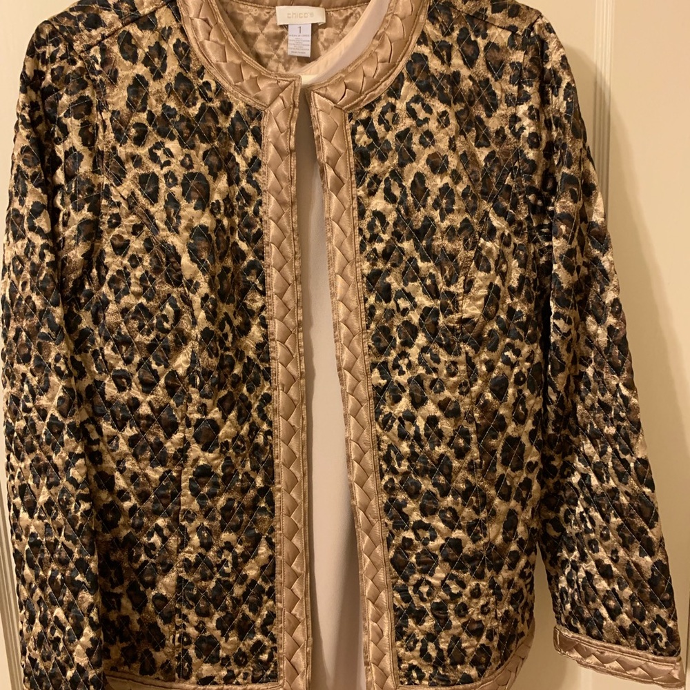 Chico’s Jacket, Size 1, Leopard Print - image 2